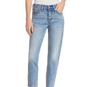 Levi Wedgie High Rise Fray Hem Straight Leg Jean - Size 25